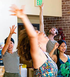 people playing joyfully